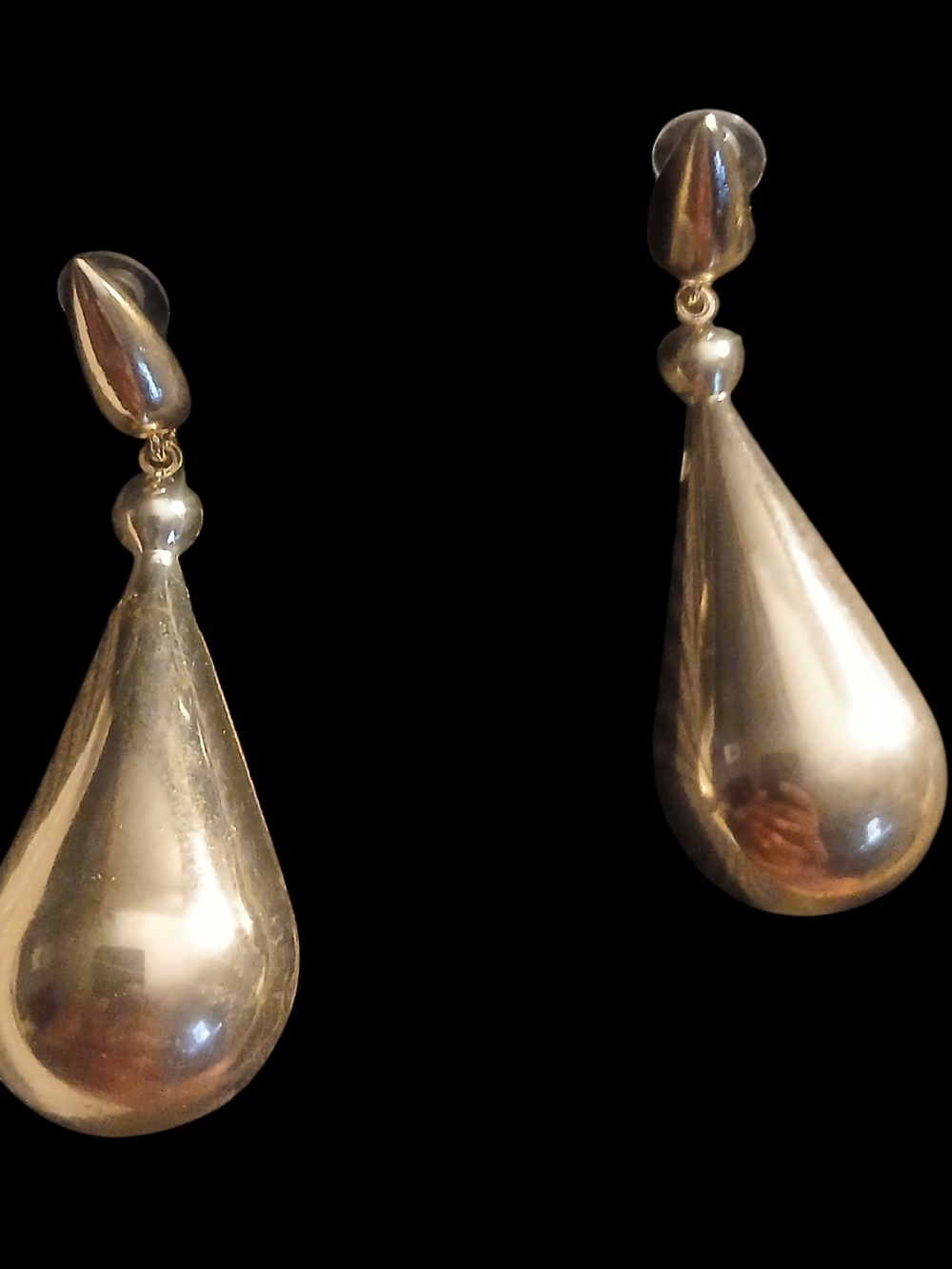 Extra Large Gold Teardrop Drop Earrings - Elegant Women's Jewelry